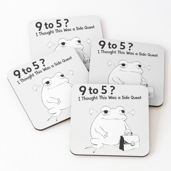 Item preview, B&W 9 to 5? I Thought This Was a Side Quest – Corporate Work Meme designed and sold by CrownedCanvas.