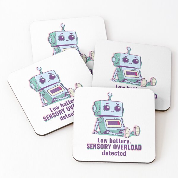 Item preview, Sensory Overload Detected – Low Battery Robot designed and sold by boozkova-vorona.