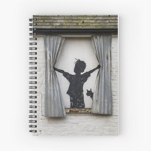 Item preview, Banksy – Morning Is Broken (Boy, Cat & Sheet Metal Curtains) designed and sold by So Sorted Design.