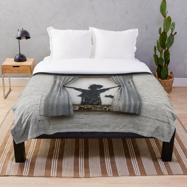 Item preview, Banksy – Morning Is Broken (Boy, Cat & Sheet Metal Curtains) designed and sold by So Sorted Design.
