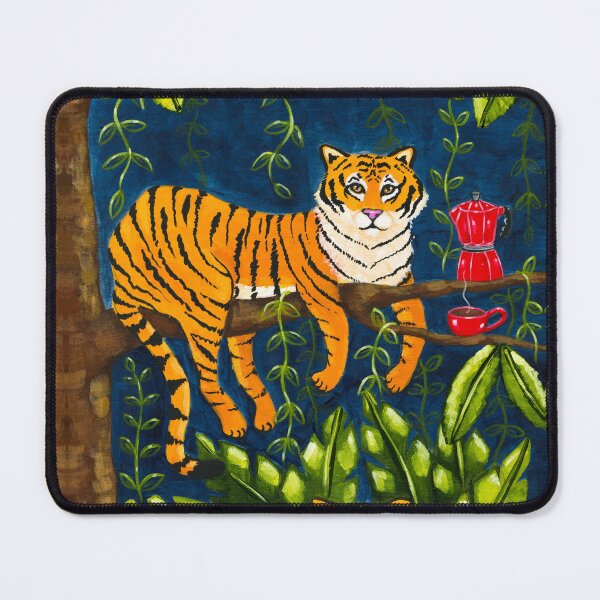 Item preview, Jungle Tiger and Cheetah With Coffee designed and sold by KilkennyCat Art.