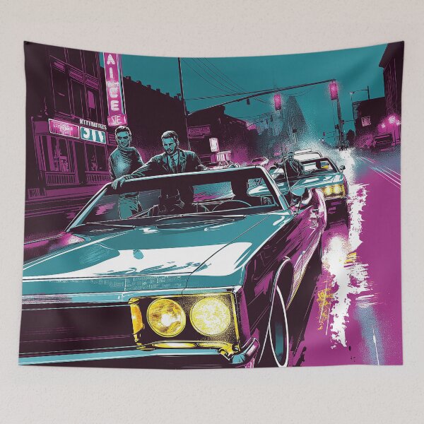 Item preview,  Retro Crime Chase – Neon Noir Getaway designed and sold by djovan.
