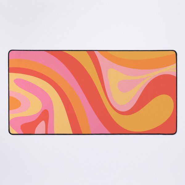 Item preview, New Groove Retro Swirl Abstract Pattern 2 Pink Orange Yellow designed and sold by kierkegaard.