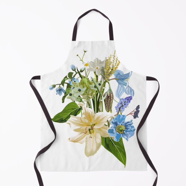 Item preview, Yellow, mimosa, lily, blue garden flowers, eucalyptus, greenery hand drown design. designed and sold by MatyKotiv.