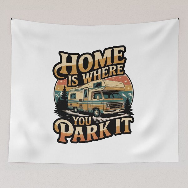 Item preview, Retro Motorhome Design - Home is Where You Park It Vintage Camper Saying designed and sold by pod24.