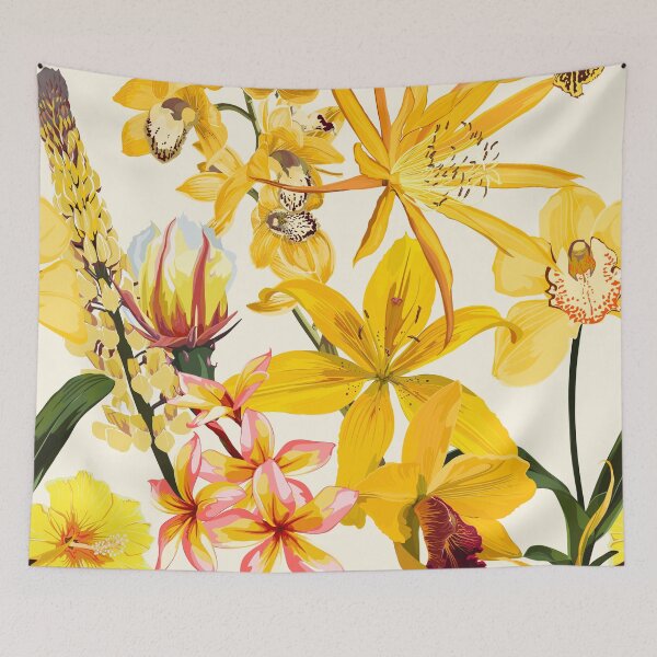 Item preview, Tropical flowers. Magical lily, orchids, cacti flowers. Realistic hand drown image. designed and sold by MatyKotiv.