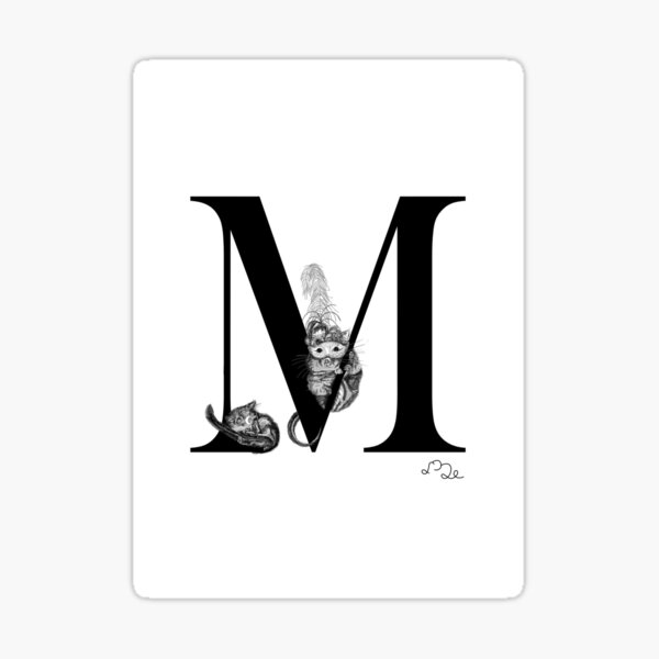 Item preview, Dormouse with mask and monocle 'M' initial print designed and sold by Souris75.