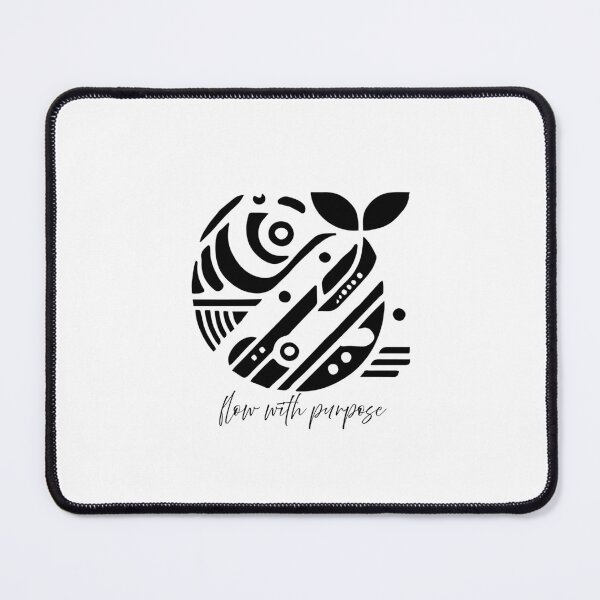 Item preview, "Flow with Purpose" - Black and White Abstract Geometric Whale Design designed and sold by Artticadesigns.