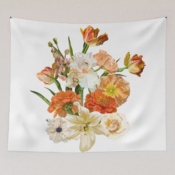 Item preview, Yellow, orange rose, lily, tulip, fall garden flowers, eucalyptus, greenery vector design.  designed and sold by MatyKotiv.