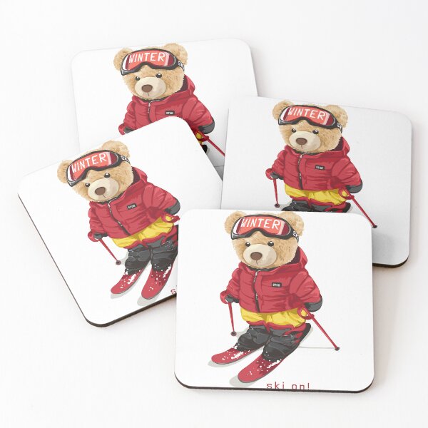 Item preview, Ski On! Cute skiing teddy bear design for winter adventures designed and sold by Polarisofficial.