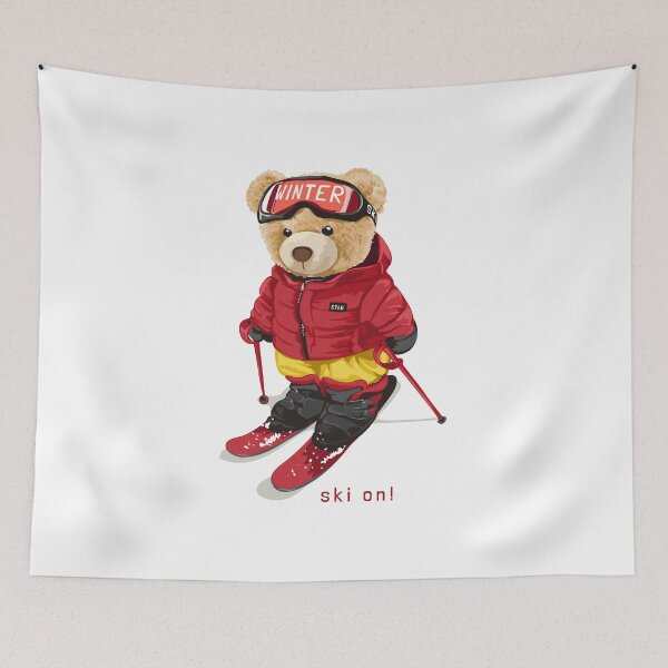 Item preview, Ski On! Cute skiing teddy bear design for winter adventures designed and sold by Polarisofficial.