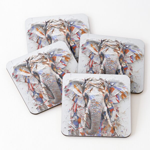 Item preview, Elephant Strength – Textured Wildlife Collage designed and sold by caracatita75.