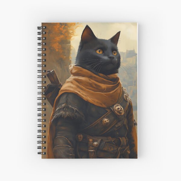 Item preview, Vintage Warrior Black Cat in Fantasy Landscape designed and sold by WH1T3 KAT.