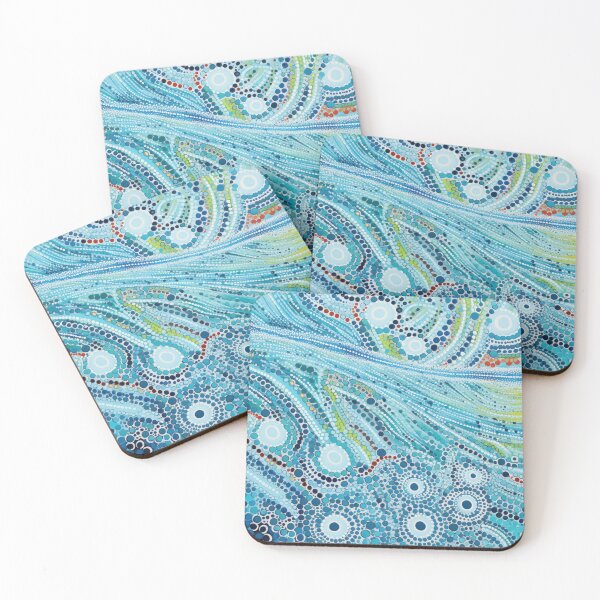 Item preview, Aboriginal Inspired Dot Art - Frozen River designed and sold by GrinGalore.