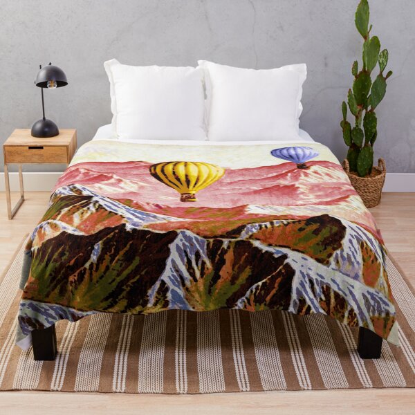 Item preview, Two hot air balloons above the mountains, Fan art Spring collection designed and sold by artoriginal.