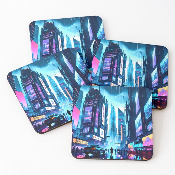 Item preview, Cyber City Life Cyberpunk Cityscape designed and sold by Ink Art Design.