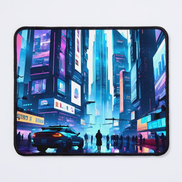 Item preview, Cyber City Life Cyberpunk Cityscape designed and sold by Ink Art Design.