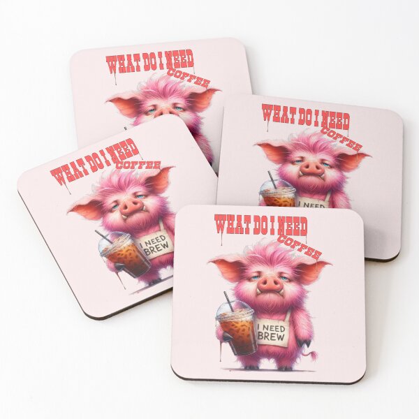 Item preview, This grumpy piggy really needs his coffee designed and sold by LoneAngel.