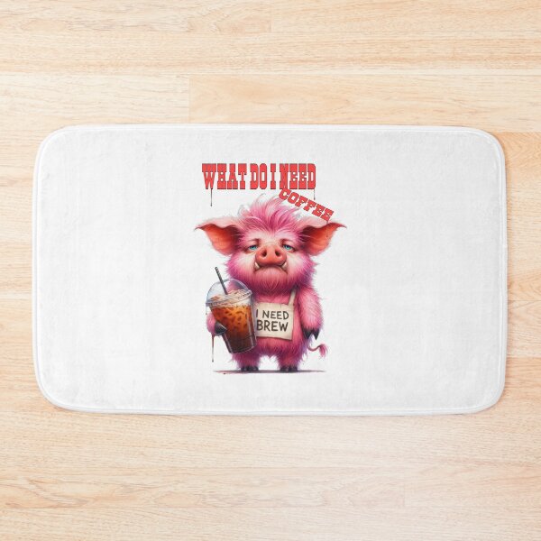 Item preview, This grumpy piggy really needs his coffee designed and sold by LoneAngel.