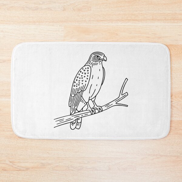 Item preview, Hawk perched on the edge of a tree branch designed and sold by rasagamastore.