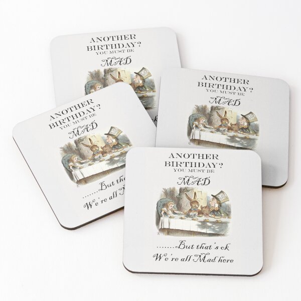 Item preview, We're all Mad Here Alice in Wonderland birthday designed and sold by Vintage Designs +.