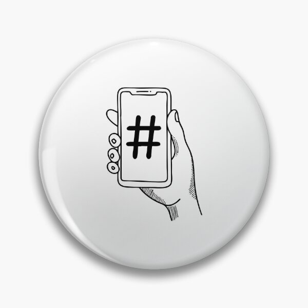 Item preview, Hand holding smartphone with a hashtag icon on the screen designed and sold by rasagamastore.