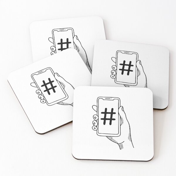 Item preview, Hand holding smartphone with a hashtag icon on the screen designed and sold by rasagamastore.