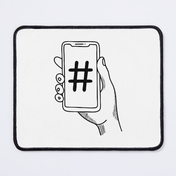 Item preview, Hand holding smartphone with a hashtag icon on the screen designed and sold by rasagamastore.