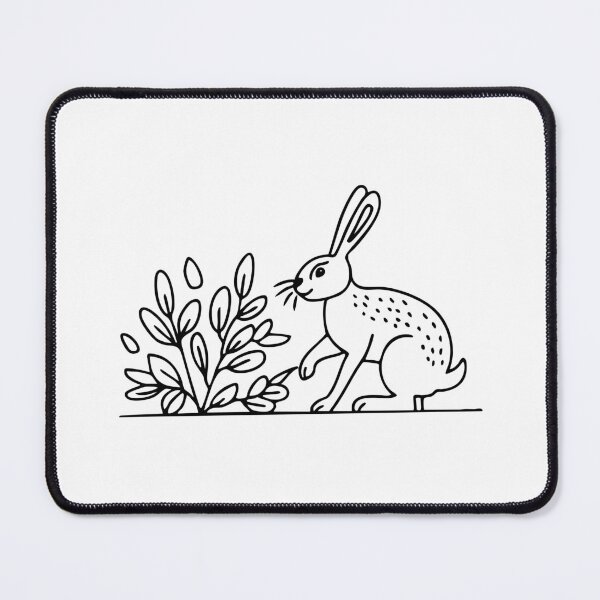 Item preview, Hare nibbling on leaves near a bush designed and sold by rasagamastore.