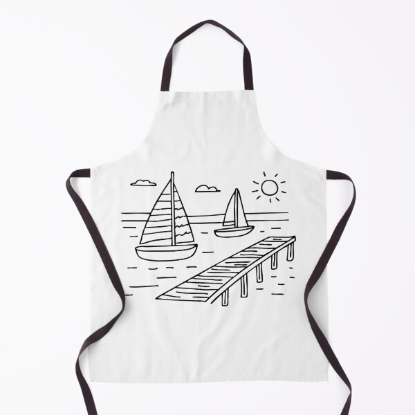 Item preview, Boats tied up in a harbor alongside wooden walkways designed and sold by rasagamastore.