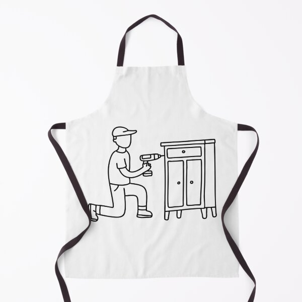 Item preview, Handyman repairing a wooden cabinet in a living room designed and sold by rasagamastore.