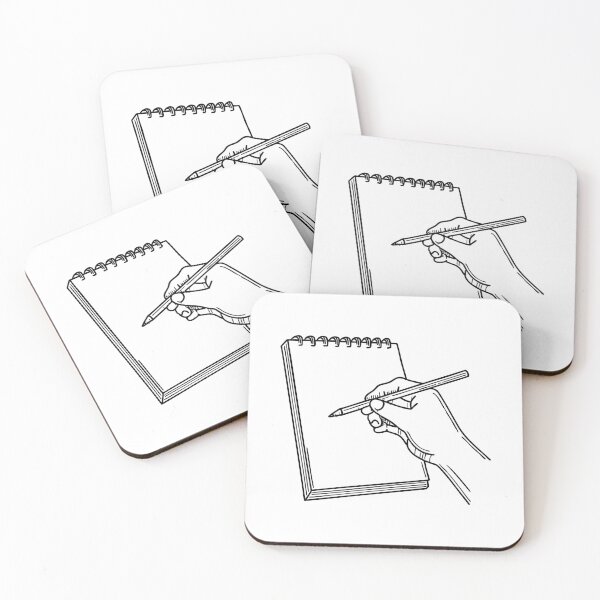 Item preview, Hand holding a pencil sketching on a piece of paper designed and sold by rasagamastore.