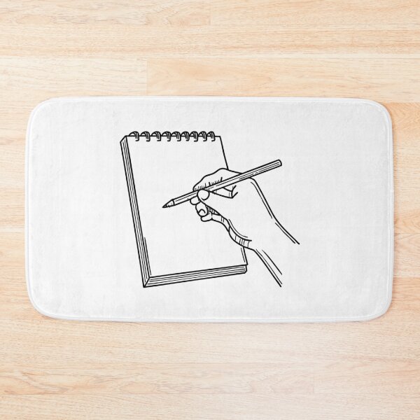 Item preview, Hand holding a pencil sketching on a piece of paper designed and sold by rasagamastore.
