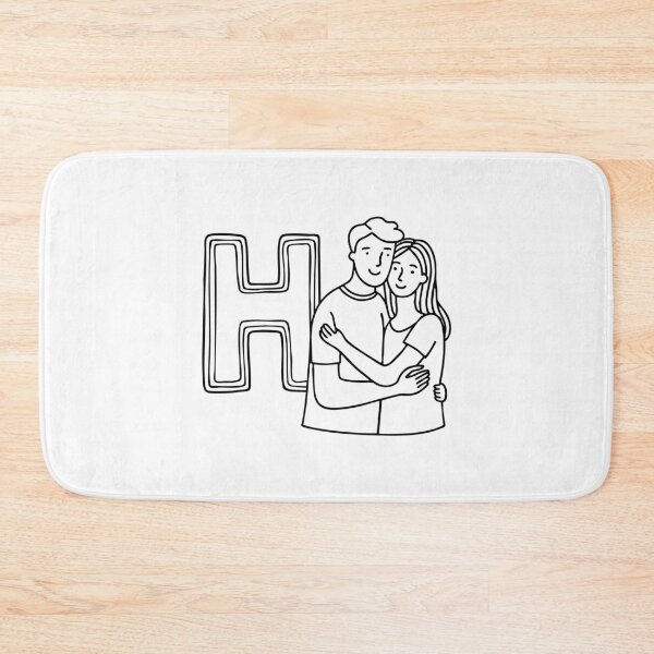 Item preview, Letter H beside couple Hug designed and sold by rasagamastore.
