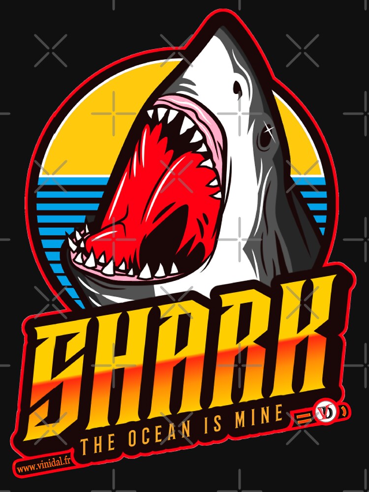 Aperçu 7 sur 7. T-shirt classique avec l'œuvre Été 11. Shark The Ocean Is Mine. créée et vendue par Vinidal.