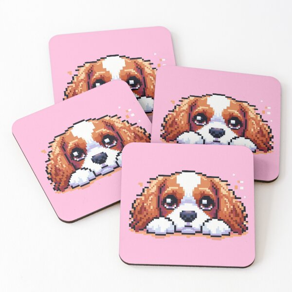 Item preview, Cute King Charles Cavalier Pixel Art designed and sold by FunnehGacha.