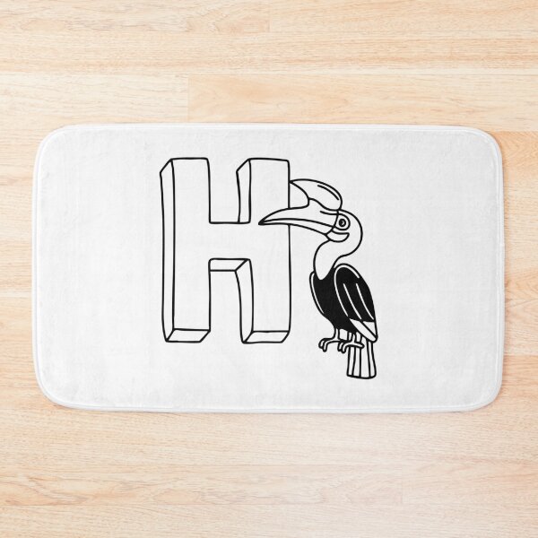 Item preview, Letter H beside Hornbill designed and sold by rasagamastore.