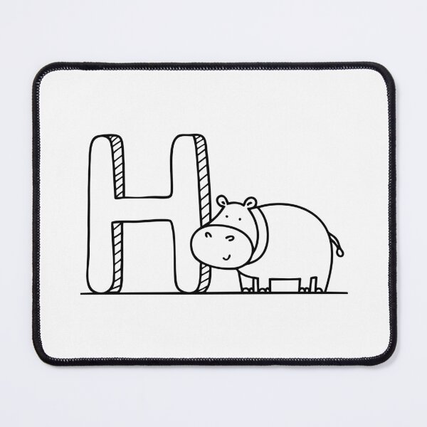 Item preview, Letter H beside Hippopotamus designed and sold by rasagamastore.