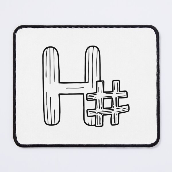 Item preview, Letter H beside Hashtag designed and sold by rasagamastore.