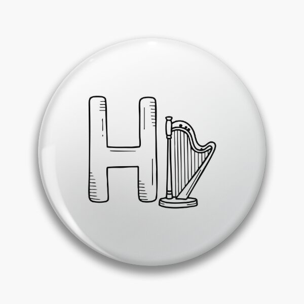 Item preview, Letter H beside Harp designed and sold by rasagamastore.