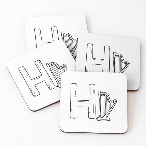 Item preview, Letter H beside Harp designed and sold by rasagamastore.