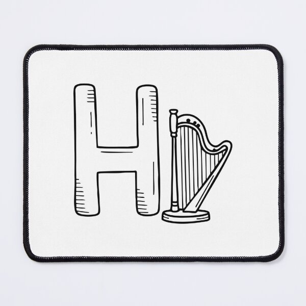 Item preview, Letter H beside Harp designed and sold by rasagamastore.
