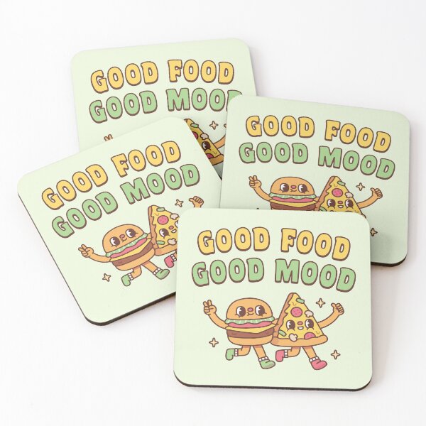Item preview, Cute Burger And Pizza Good Food Good Mood Quote designed and sold by rustydoodle.