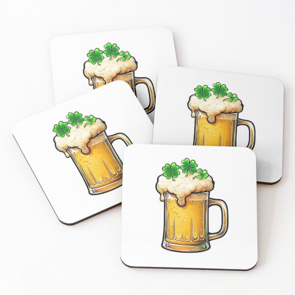 Item preview, Beer Mug with Shamrocks and Foam  Premium Cool Trendy Best Gift designed and sold by Imaginarium of Chaos falcon88 .
