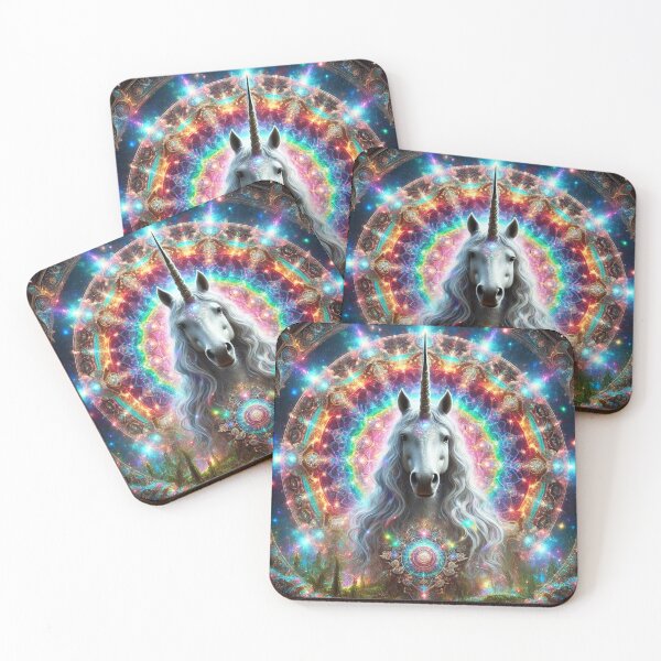 Item preview, Sacred Geometry Unicorn: Fractal Mandala of Light designed and sold by Fantasy Horseys.
