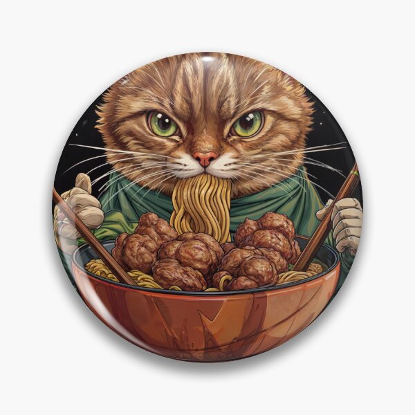 Item preview, T-Shirt Design Trending: CAT EATING NOODLES designed and sold by ForeverPrintsOK.