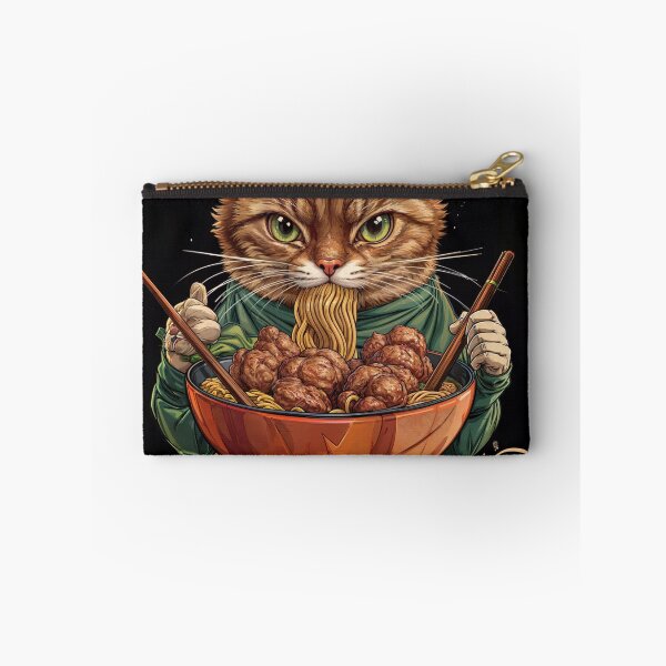 Item preview, CAT EATING NOODLES designed and sold by ForeverPrintsOK.