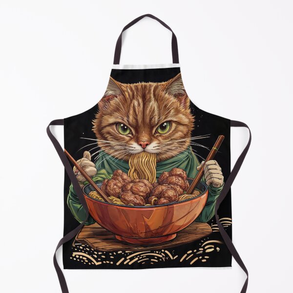 Item preview, T-Shirt Design Trending: CAT EATING NOODLES designed and sold by ForeverPrintsOK.
