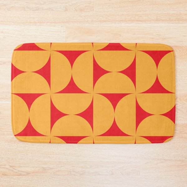 Item preview, Minimalist Mid Century  Orange Half Circles on Red Pattern  designed and sold by Yasminepatterns .
