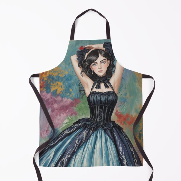 Aperçu de l'œuvre Belle illustration expressionniste d'une fille gothique Lolita aux couleurs vives et jolies créée et vendue par Vintage Designs +.